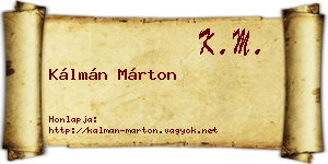 Kálmán Márton névjegykártya