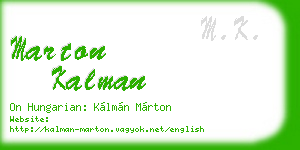 marton kalman business card