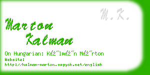 marton kalman business card